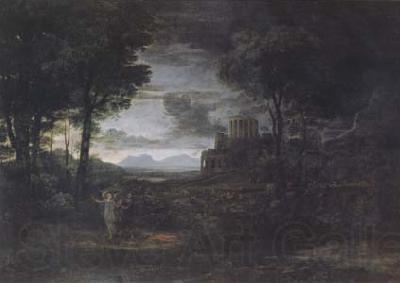 Claude Lorrain Nocturnal Landscape with Jacob and the Angel (mk17) Spain oil painting art